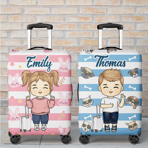 L'aventure est là, allons la trouver - Housse de bagage personnalisée pour enfants - Cadeau de vacances, cadeau pour les amateurs de voyages d'aventure