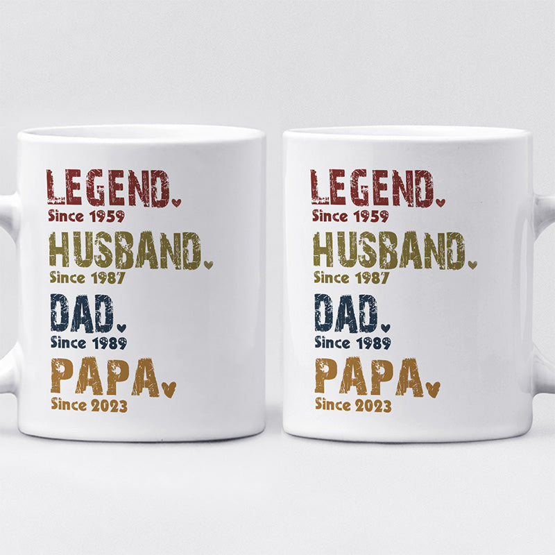 Héros dans nos cœurs - Tasse personnalisée pour la famille - Cadeau pour papa