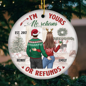 J'ai toujours été à toi - Ornement personnalisé pour couple - Forme ronde en céramique - Cadeau de Noël pour mari et femme, anniversaire