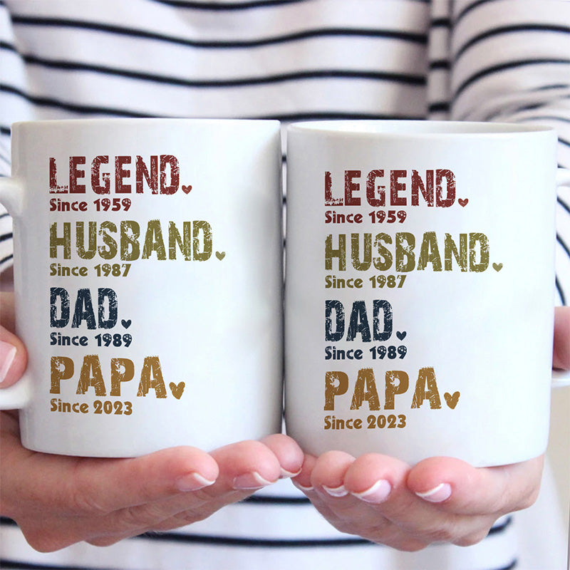 Héros dans nos cœurs - Tasse personnalisée pour la famille - Cadeau pour papa