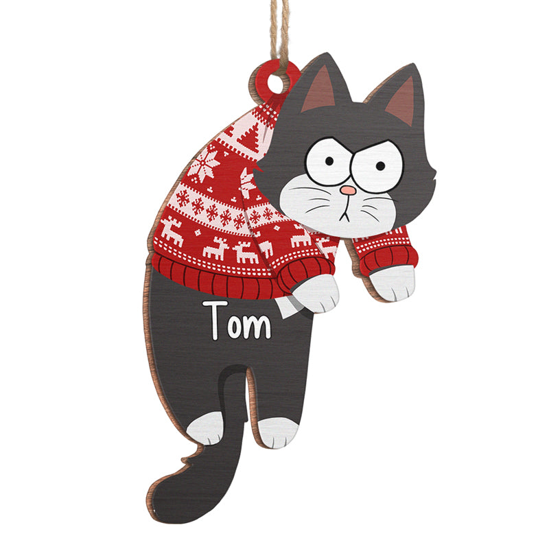 Noël miaou et que le chaos s'installe ! Décoration de Noël personnalisée en forme de chat ! Cadeau de Noël pour les propriétaires et les amoureux des animaux.