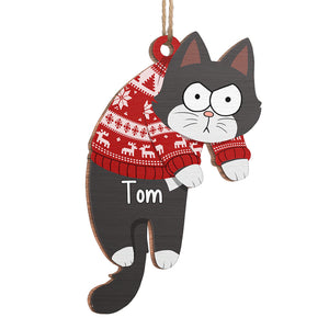 Noël miaou et que le chaos s'installe ! Décoration de Noël personnalisée en forme de chat ! Cadeau de Noël pour les propriétaires et les amoureux des animaux.
