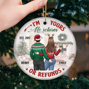 J'ai toujours été à toi - Ornement personnalisé pour couple - Forme ronde en céramique - Cadeau de Noël pour mari et femme, anniversaire