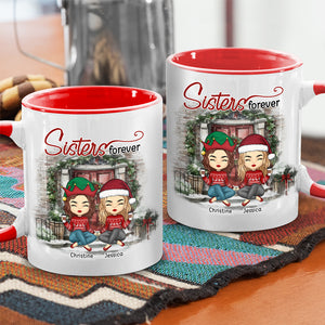 Besties Forever - Bestie Personalized Custom Accent Mug - Christmas Gift For Best Friends, BFF, Sisters