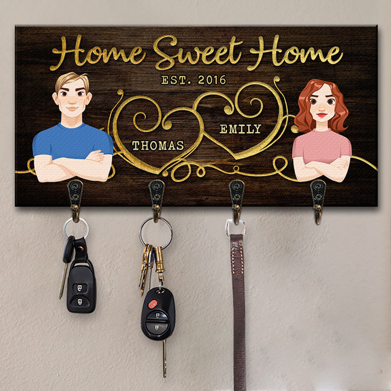 Notre douce maison - Porte-clés personnalisé pour couple, porte-clés - Cadeau pour mari et femme, anniversaire