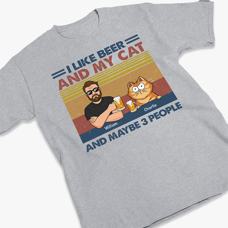 I Like Beer & My Cats - Cat Personalized Custom Unisex T-shirt, Hoodie, Sweatshirt - Gift For Pet Owners, Pet Lovers