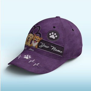 Casquette rose « Keep Calm And Love Dogs » personnalisée pour chien et chat, imprimé intégral, cadeau idéal pour les propriétaires et les amoureux des animaux.