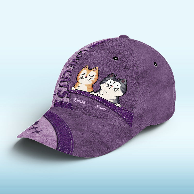 Keep Calm And Love Cats Navy - Casquette personnalisée pour chat, imprimé intégral, classique - Nouveauté, cadeau pour propriétaires et amoureux des animaux