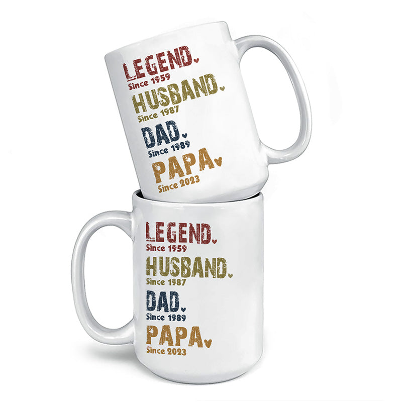 Héros dans nos cœurs - Tasse personnalisée pour la famille - Cadeau pour papa