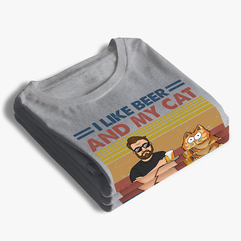 I Like Beer & My Cats - Cat Personalized Custom Unisex T-shirt, Hoodie, Sweatshirt - Gift For Pet Owners, Pet Lovers