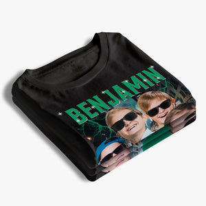 T-shirt, sweat à capuche et sweat-shirt unisexe personnalisé avec photo pour enfants Galaxy - Cadeau pour la famille