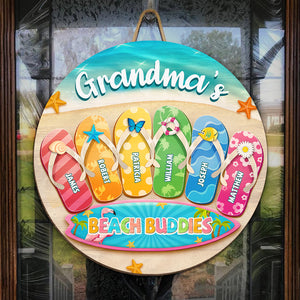 There's No Place Like Home Except Grandma's - Family Personalized Custom Shaped Home Decor Wood Sign - Summer Vacation, House Warming Gift For Grandma