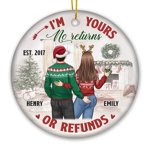 J'ai toujours été à toi - Ornement personnalisé pour couple - Forme ronde en céramique - Cadeau de Noël pour mari et femme, anniversaire