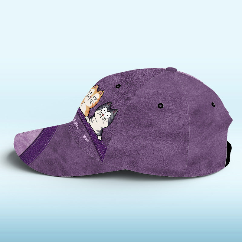 Keep Calm And Love Cats Navy - Casquette personnalisée pour chat, imprimé intégral, classique - Nouveauté, cadeau pour propriétaires et amoureux des animaux