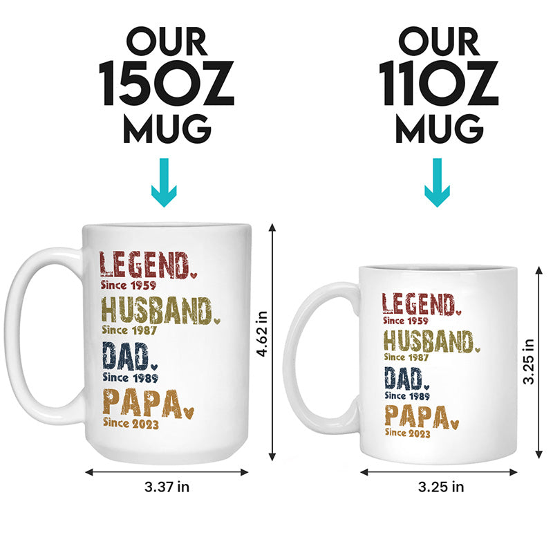 Héros dans nos cœurs - Tasse personnalisée pour la famille - Cadeau pour papa