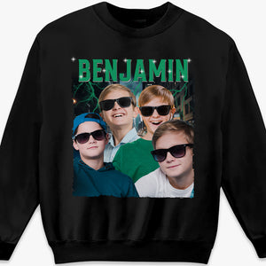 T-shirt, sweat à capuche et sweat-shirt unisexe personnalisé avec photo pour enfants Galaxy - Cadeau pour la famille