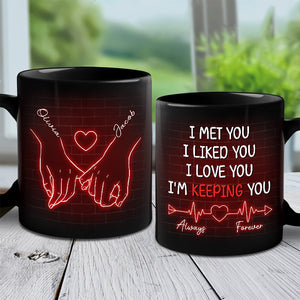 Notre amour est magique - Tasse noire personnalisée pour couple - Cadeau pour mari et femme, anniversaire
