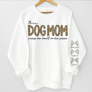 Sweat-shirt unisexe personnalisé avec motif sur la manche pour chien, motif cœur sur la manche, cadeau pour propriétaires et amoureux des animaux.