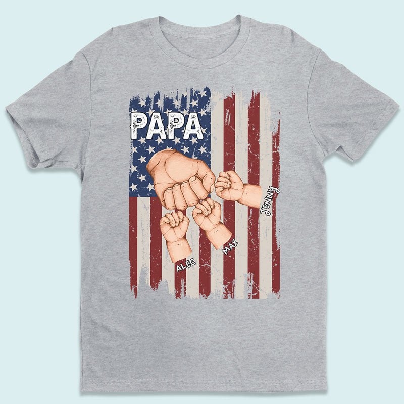 Grand-père est comme papa sans règles - T-shirt patriotique unisexe personnalisé pour la famille, sweat à capuche, sweat-shirt - Fête des pères, Jour de l'Indépendance, 4 juillet, cadeau d'anniversaire pour papa