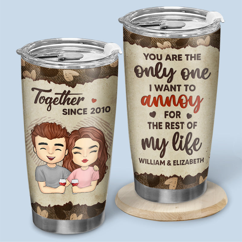 Congrats On Being My Husband You Lucky Bastard - Couple Personalized Custom Tumbler - Gift For Husband Wife, Anniversary
