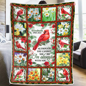 Chaque fois que vous voyez un cardinal - Couverture commémorative personnalisée - Cadeau de Noël, cadeau de condoléances pour les membres de la famille