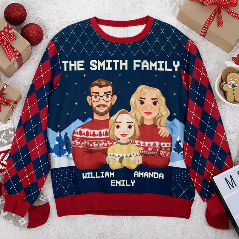 Le meilleur cadeau de Noël - Sweat-shirt personnalisé pour toute la famille - Pull unisexe en laine - Cadeau de Noël pour les membres de la famille