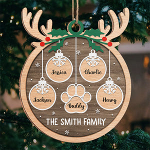 Un moment de convivialité et de convivialité - Ornement personnalisé pour la famille - Forme en bois personnalisée - Cadeau de Noël pour les membres de la famille