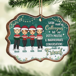 Le travail nous a rendus amis - Décoration personnalisée pour collègue - Bois en forme de Benelux - Cadeau de Noël pour collègues, amis de travail, collègues