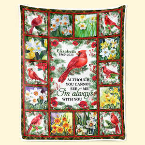 Chaque fois que vous voyez un cardinal - Couverture commémorative personnalisée - Cadeau de Noël, cadeau de condoléances pour les membres de la famille