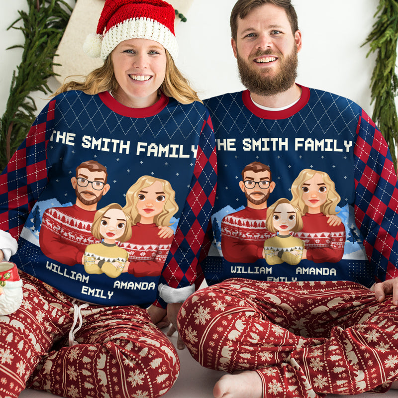 Le meilleur cadeau de Noël - Sweat-shirt personnalisé pour toute la famille - Pull unisexe en laine - Cadeau de Noël pour les membres de la famille