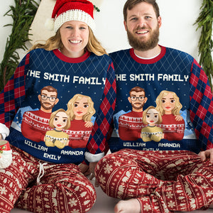 Le meilleur cadeau de Noël - Sweat-shirt personnalisé pour toute la famille - Pull unisexe en laine - Cadeau de Noël pour les membres de la famille