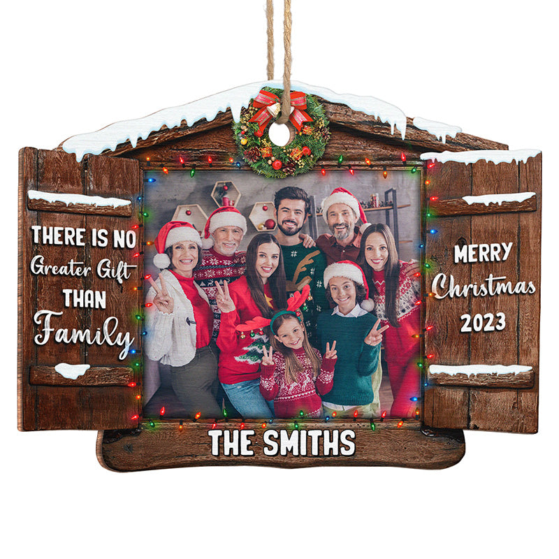 Custom Photo I Love My Family - Family Personalized Custom Ornament - Wood Custom Shaped - Christmas Gift For Family Members