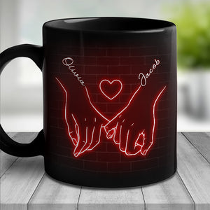 Notre amour est magique - Tasse noire personnalisée pour couple - Cadeau pour mari et femme, anniversaire