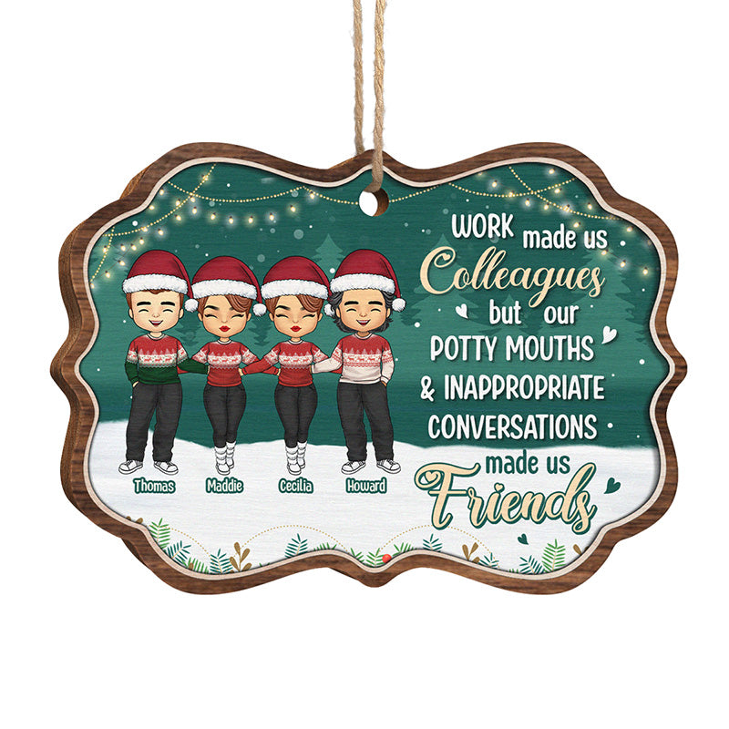 Le travail nous a rendus amis - Décoration personnalisée pour collègue - Bois en forme de Benelux - Cadeau de Noël pour collègues, amis de travail, collègues