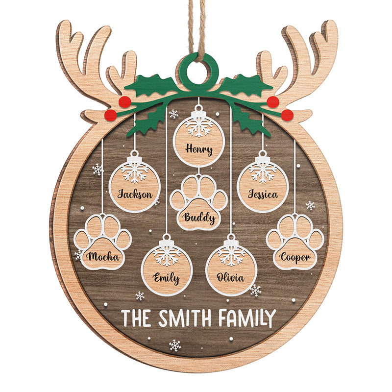 Un moment de convivialité et de convivialité - Ornement personnalisé pour la famille - Forme en bois personnalisée - Cadeau de Noël pour les membres de la famille