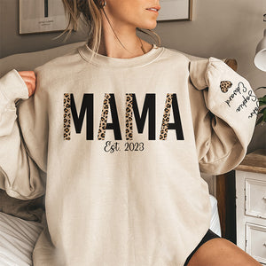 La maman la plus heureuse - Sweat-shirt unisexe personnalisé avec motif sur la manche - Cadeau d'anniversaire pour maman et grand-mère