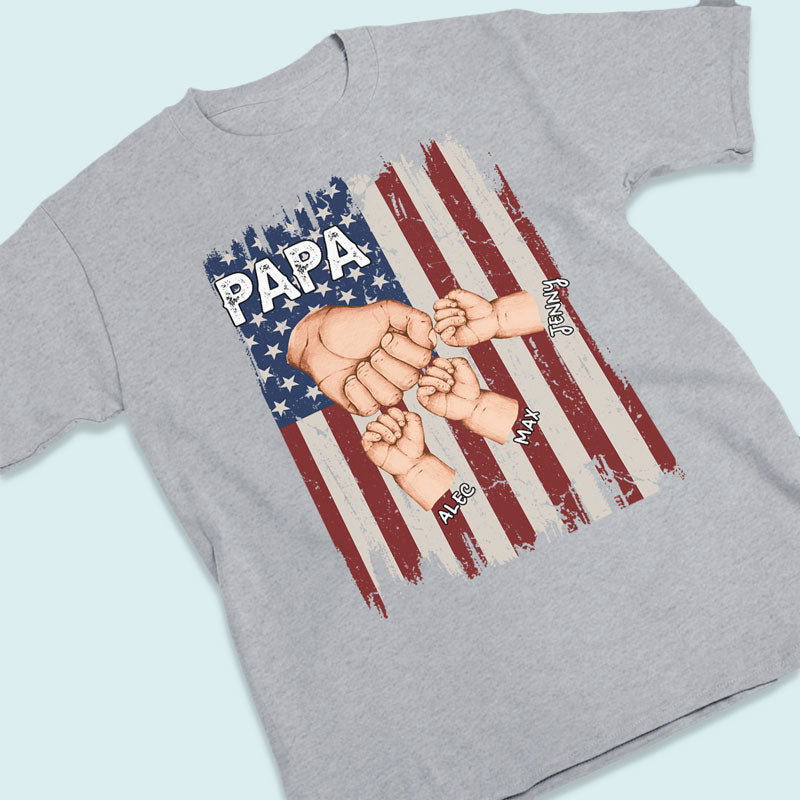 Grand-père est comme papa sans règles - T-shirt patriotique unisexe personnalisé pour la famille, sweat à capuche, sweat-shirt - Fête des pères, Jour de l'Indépendance, 4 juillet, cadeau d'anniversaire pour papa