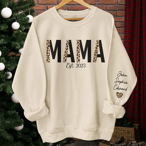 La maman la plus heureuse - Sweat-shirt unisexe personnalisé avec motif sur la manche - Cadeau d'anniversaire pour maman et grand-mère