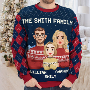 Le meilleur cadeau de Noël - Sweat-shirt personnalisé pour toute la famille - Pull unisexe en laine - Cadeau de Noël pour les membres de la famille