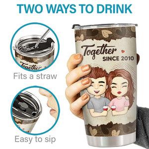 Congrats On Being My Husband You Lucky Bastard - Couple Personalized Custom Tumbler - Gift For Husband Wife, Anniversary