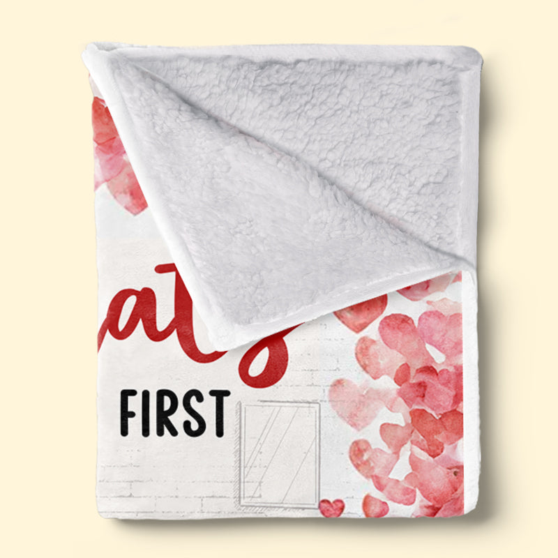 Félicitations pour ma première Saint-Valentin répétée ! Couverture personnalisée pour couple - Cadeau pour mari et femme, anniversaire