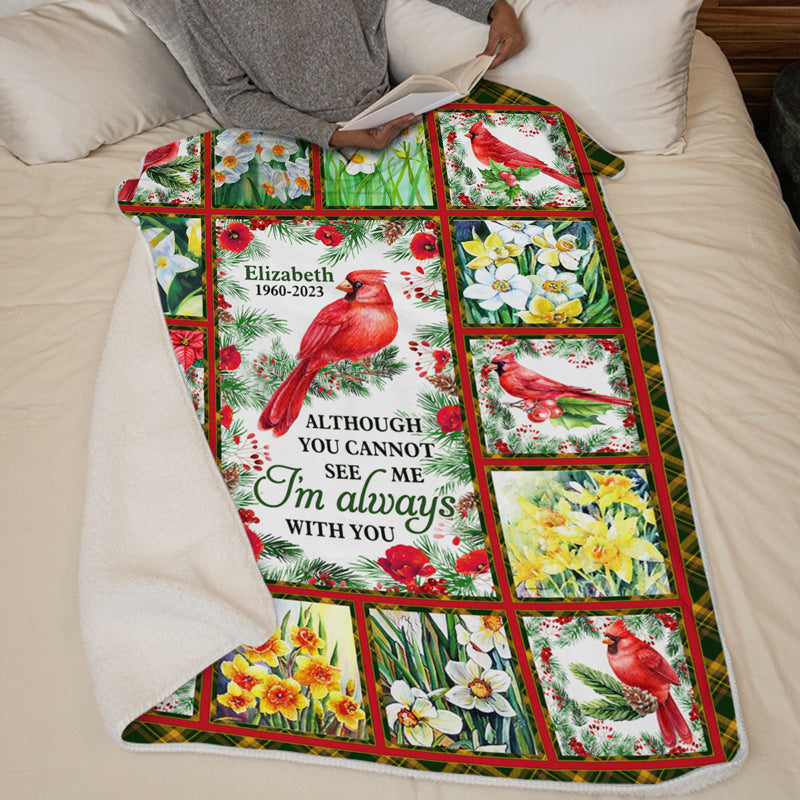 Chaque fois que vous voyez un cardinal - Couverture commémorative personnalisée - Cadeau de Noël, cadeau de condoléances pour les membres de la famille