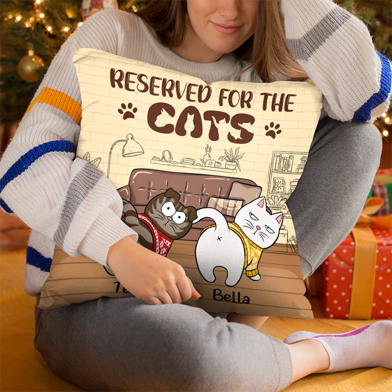 Réservé aux chats - Coussin personnalisé pour chat - Cadeau de Noël pour propriétaires et amoureux des animaux