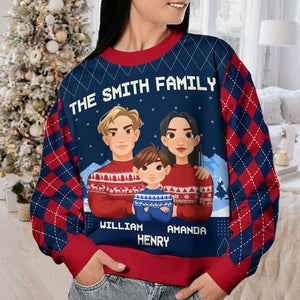 Le meilleur cadeau de Noël - Sweat-shirt personnalisé pour toute la famille - Pull unisexe en laine - Cadeau de Noël pour les membres de la famille