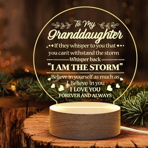 À ma petite-fille, je t'aime pour toujours et à jamais - Lampe de nuit en acrylique - À ma petite-fille, cadeau pour petite-fille, cadeau de petite-fille des grands-parents, cadeau d'anniversaire pour petite-fille, cadeau de Noël