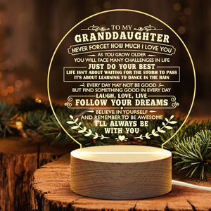 À ma petite-fille, n'oublie jamais combien je t'aime - Lampe de nuit en acrylique - À ma petite-fille, cadeau pour petite-fille, cadeau de la part des grands-parents pour petite-fille, cadeau d'anniversaire pour petite-fille, cadeau de Noël