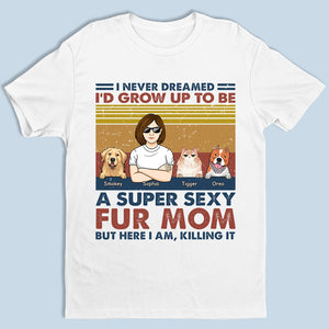 T-shirt unisexe personnalisé « Papa fourrure, maman fourrure » super sexy, motif chien et chat, sweat-shirt à capuche, cadeau d'anniversaire, fête des mères, pour les propriétaires d'animaux et les amoureux des animaux.