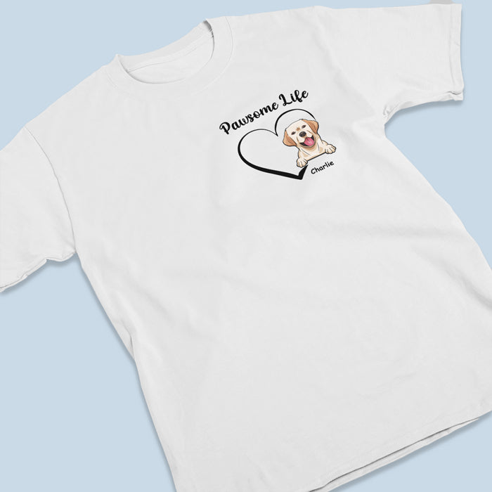 Pawsome Life - T-shirt, sweat à capuche et sweat-shirt unisexe personnalisé pour chien et chat - Cadeau pour propriétaires et amoureux des animaux