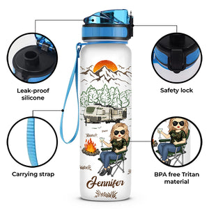 Devenez une femme super sexy ! Bouteille d'eau personnalisée avec suivi pour le camping ! Cadeau pour les amateurs de camping