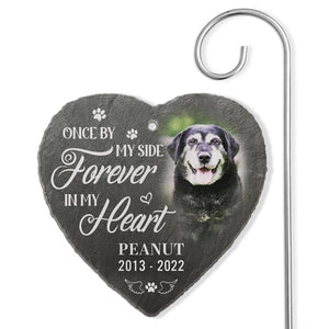 You're Always In My Heart - Personalized Memorial Garden Slate & Hook - Cemetery Decorations For Grave, Dog Memorial Gifts, Loss Of Dog Sympathy Gift, Dog Memorial Stone